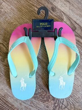 Kids Polo Ralph Lauren Ombre Flip Flops , US size 1, 21 centimeters